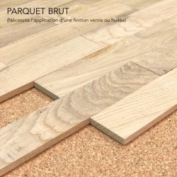 Planchette chêne massif 10X60 mm, rustique, brut, 4 chanfreins