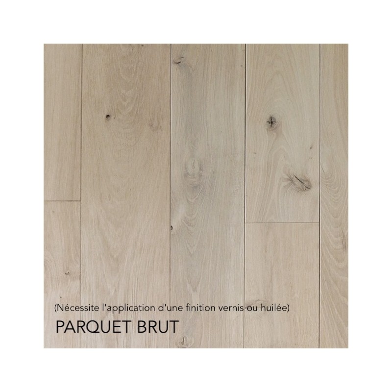 Parquet chêne massif 20X140 mm, rustique, brut, sans chanfreins