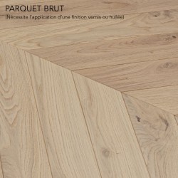 Parquet contrecollé chêne Point de Hongrie 12X125 mm, premier/rustique, brut