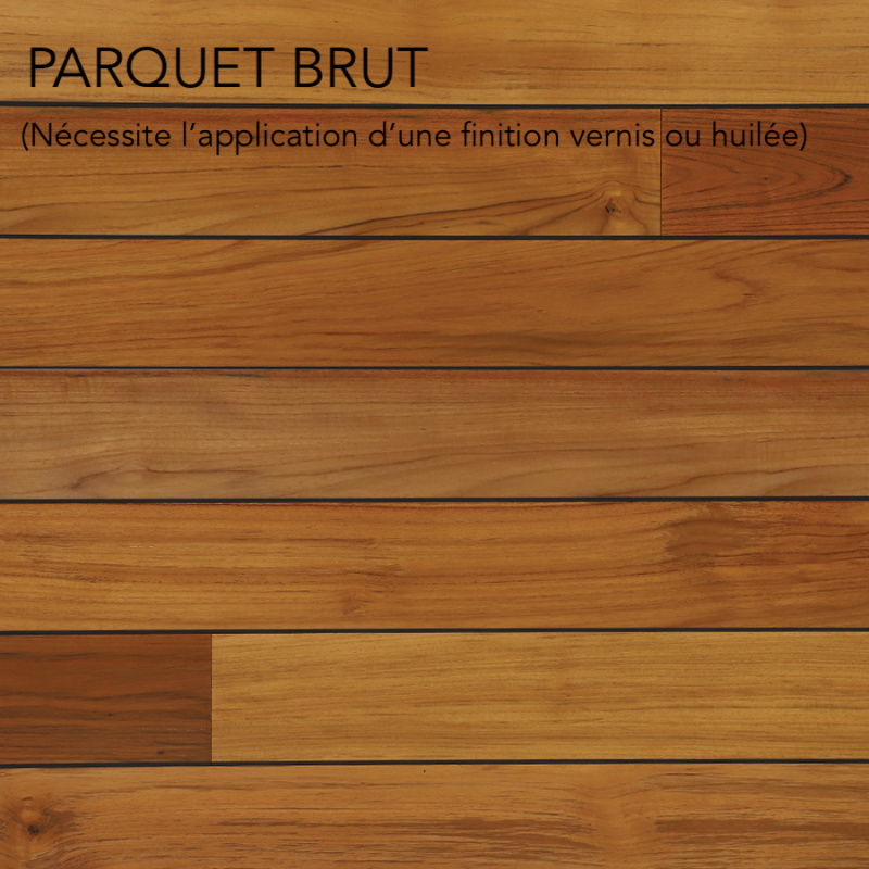 Parquet massif Navylam+ Teck, 10X90 mm, brut