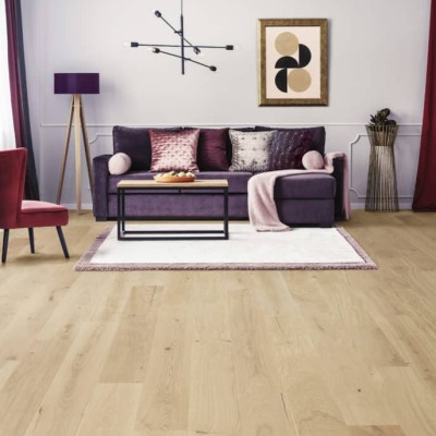 Parquet contrecollé chêne 14X180 mm, BIARRITZ, premier/rustique, huilé incolore