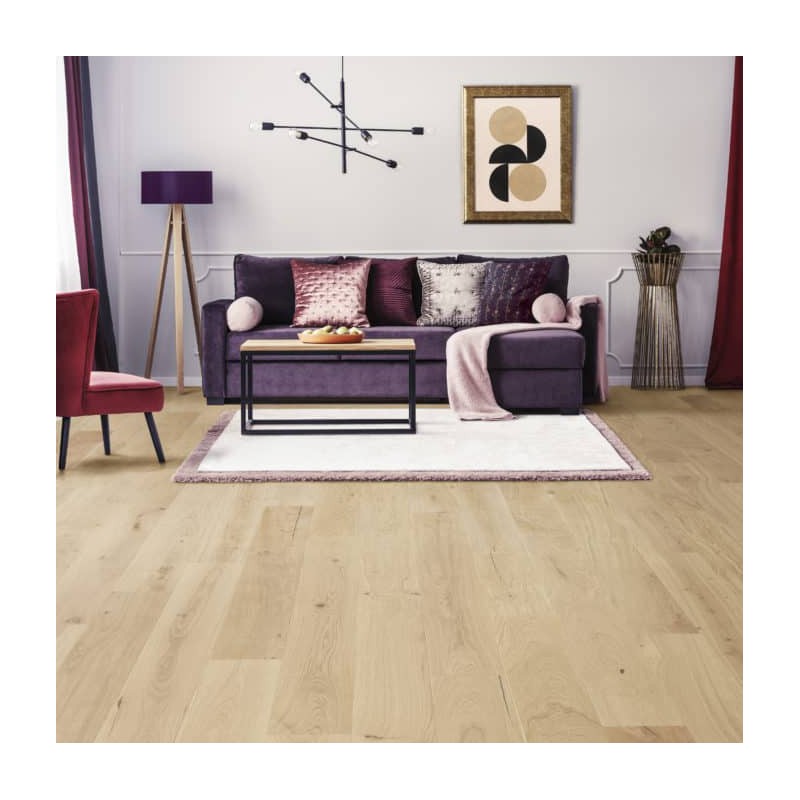 Parquet contrecollé chêne 14X180 mm, BIARRITZ, premier/rustique, huilé incolore