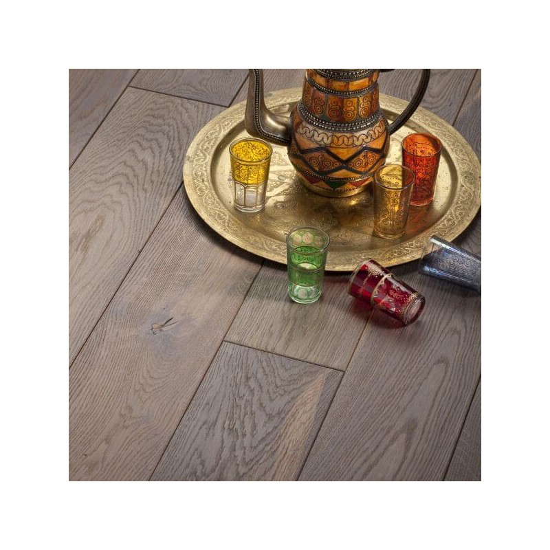 Parquet contrecollé chêne 11X140 mm, Cappuccino oxy (brossé) GI CA 401, huilé