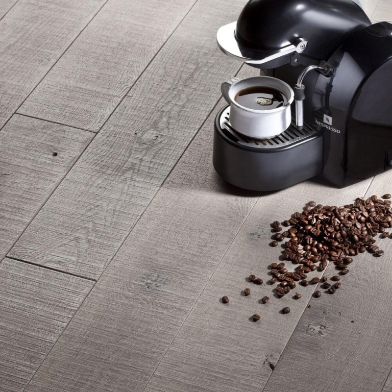 Parquet contrecollé chêne scié 11X140 mm, Café crème, GI CA 404, huilé