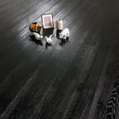 Parquet contrecollé chêne 12X145 mm, CARBONE, rustique, vernis mat
