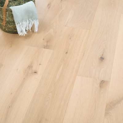 Parquet contrecollé chêne 14X190 mm, CAPRI, rustique/campagne, vernis incolore, brossé