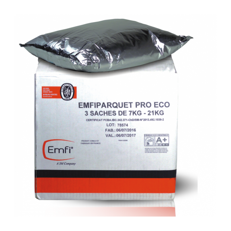 Cartons de 3 sachets colle EMFIPARQUET PRO ECO - 21 Kg