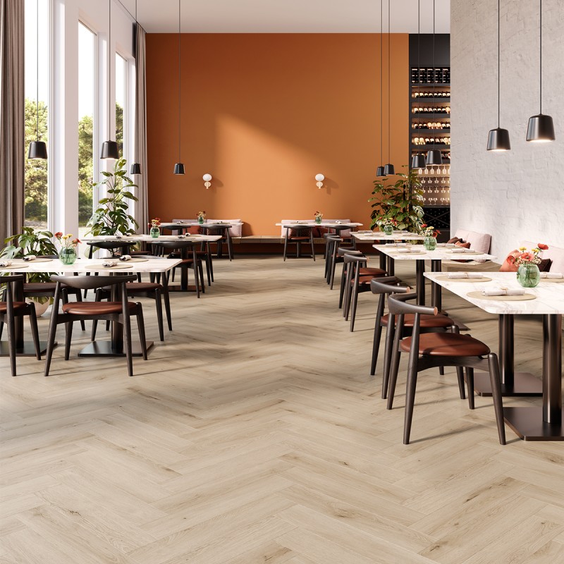 Lame PVC Parquetvinyl, 6,5 x 125 mm, MANTARO Pecan Bâton Rompu MAN-HB-5619-IB