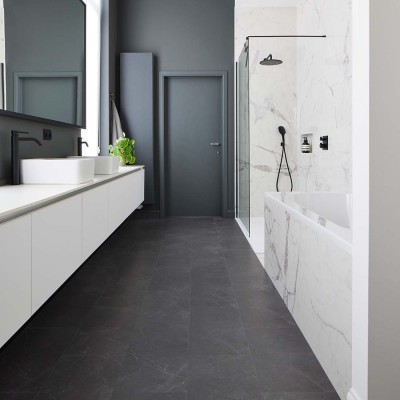 Lame PVC Parquetvinyl, 5 x 300 x 600 mm, CALDERA Marmo Scuro CAL T 600 IB-4056