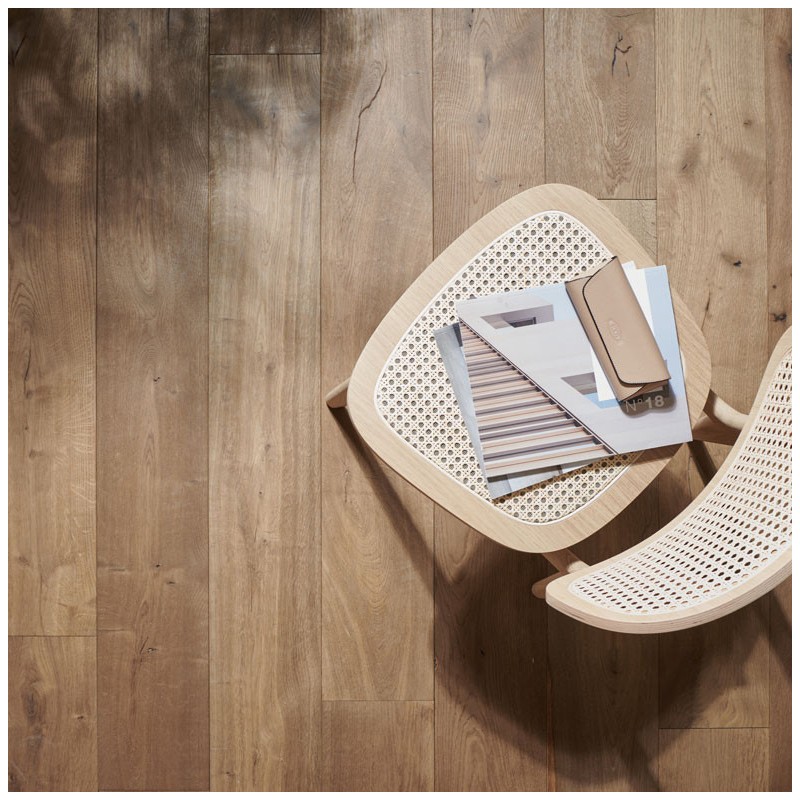 Parquet contrecollé chêne huilé 14 x 190 mm, ALBI Biscuit ALB-017