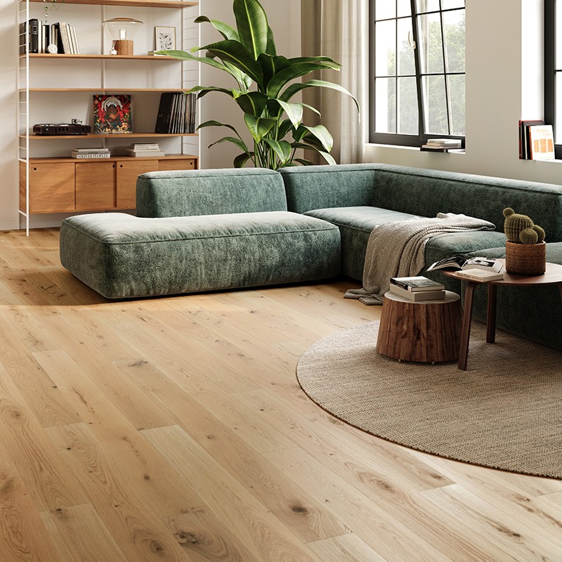 Parquet contrecollé chêne Brocéliande vernis 10 x 150 mm