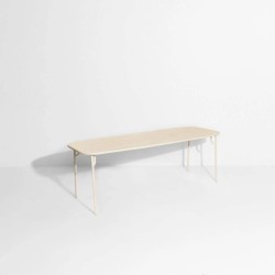 Table large à lattes WEEK-END, ivoire