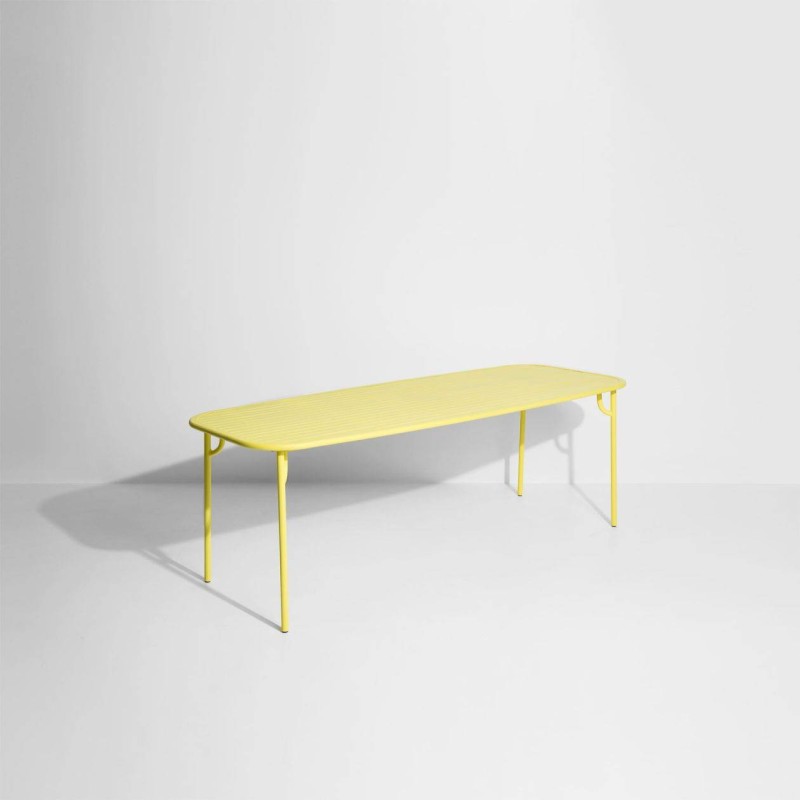 Table large à lattes WEEK-END, jaune