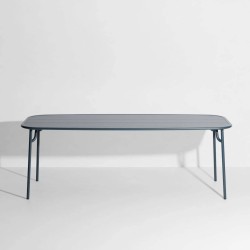 Table large à lattes WEEK-END, gris bleu