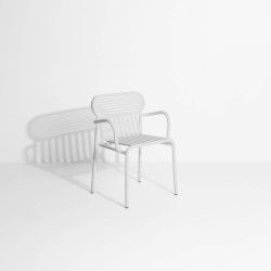 Chaise de jardin avec accoudoirs WEEK-END, gris perle