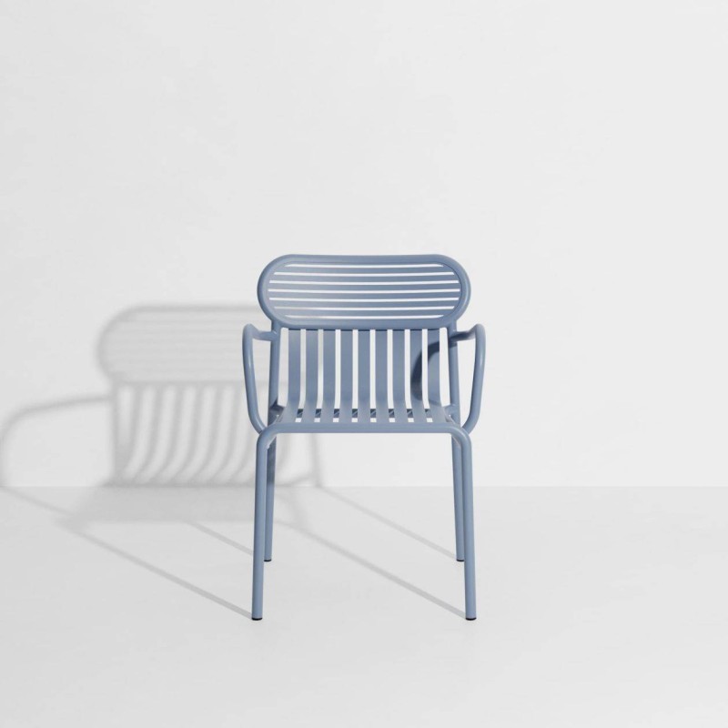 Chaise de jardin avec accoudoirs WEEK-END, bleu pigeon