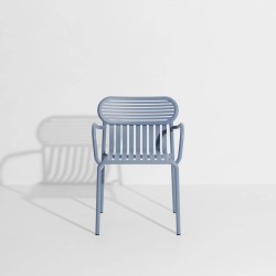 Chaise de jardin avec accoudoirs WEEK-END, bleu pigeon