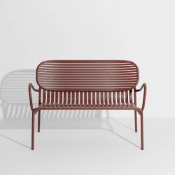 Canapé sofa double WEEK-END, rouge-brun