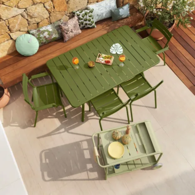 Table de jardin 165 X 100 cm LUXEMBOURG, pesto