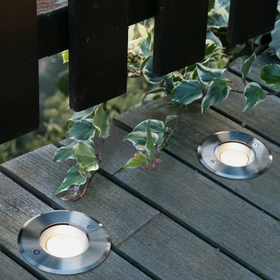 Spot extérieur Suria 120 encastrable inox ⌀12 cm 60° réf. 70592N, FARO