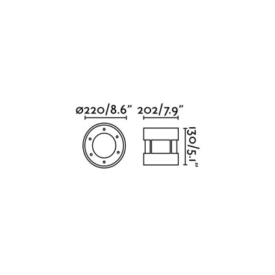Spot extérieur Tecno encastrable inox ⌀12 cm réf. 71489N, FARO