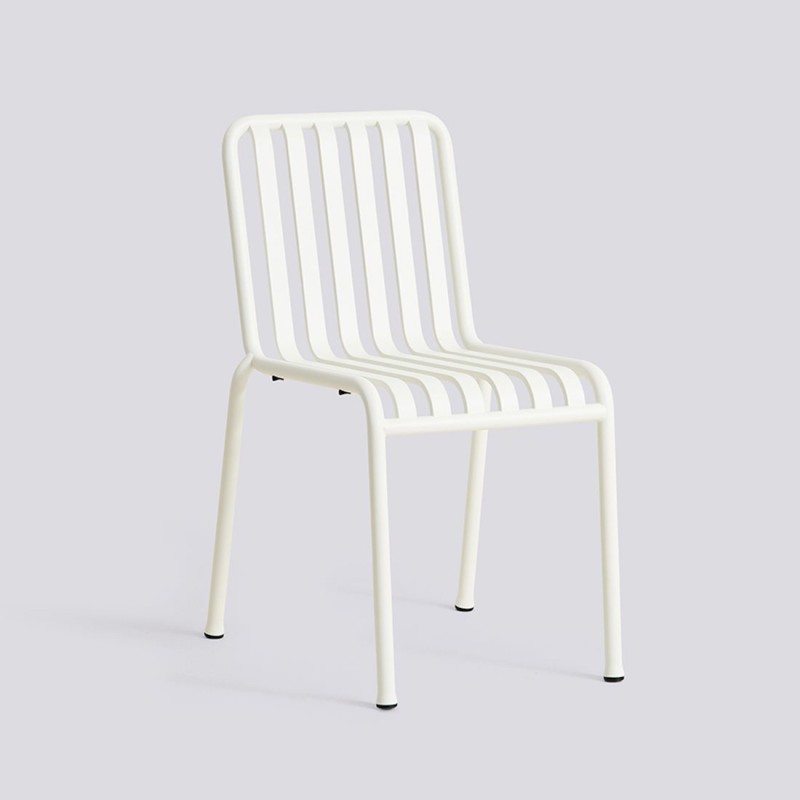 Chaise extérieure empilable PALISSADE, blanc crème