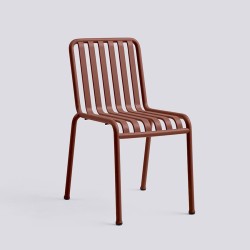 Chaise extérieure empilable PALISSADE, rouge oxyde