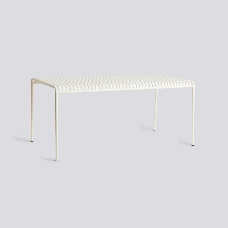 Table rectangulaire 170x90 cm PALISSADE, blanc crème