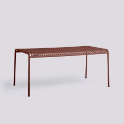 Table rectangulaire 170x90 cm PALISSADE, rouge oxyde