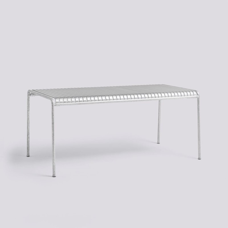 Table rectangulaire 170x90 cm PALISSADE, acier galvanisé