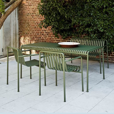 Table rectangulaire 170x90 cm PALISSADE, acier galvanisé