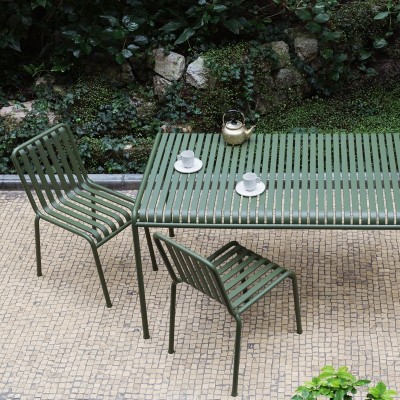 Chaise extérieure empilable PALISSADE, rouge oxyde