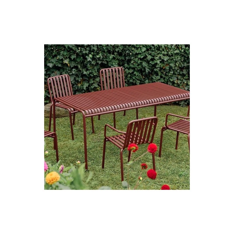 Chaise extérieure empilable PALISSADE, rouge oxyde