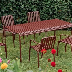 Chaise extérieure empilable PALISSADE, rouge oxyde