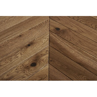 Parquet chêne massif Point de Hongrie 14X90 mm, HAUSSMANN, rustique, vernis satiné