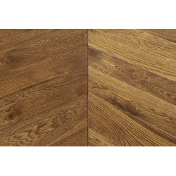 Parquet contrecollé chêne Point de Hongrie 12X90 mm, COGNAC, rustique, vernis mat