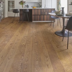 Parquet chêne massif 14X130 mm, LOUVRE, rustique, vernis satiné, vieilli