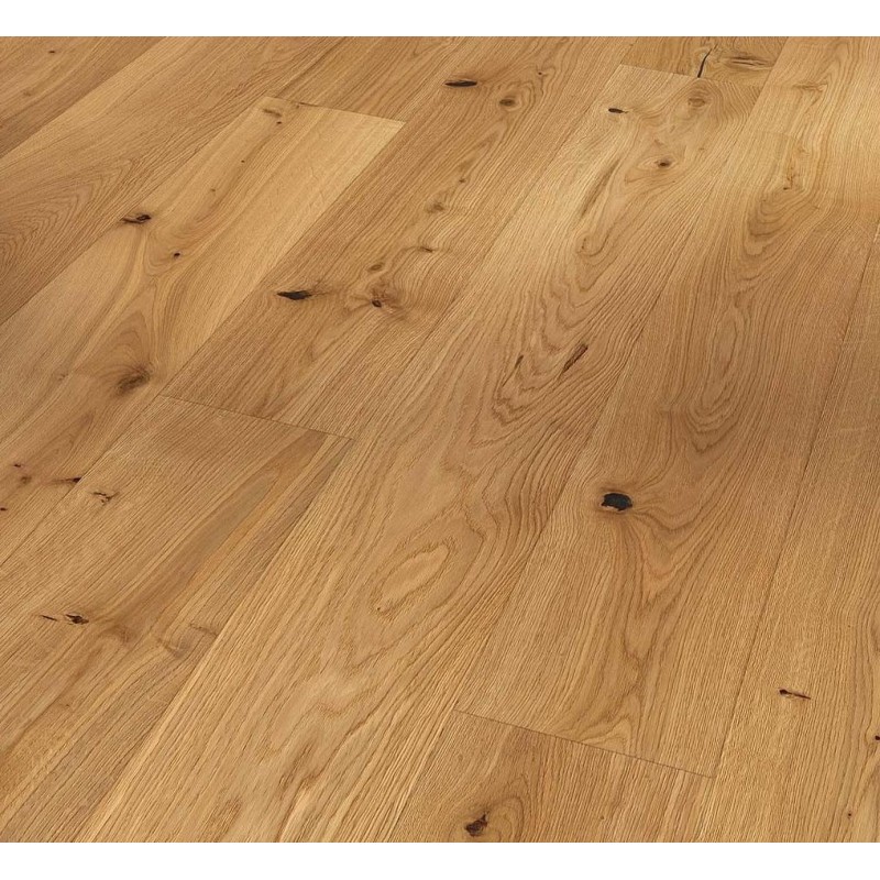 Parquet chêne massif 14X130 mm, rustique, vernis mat