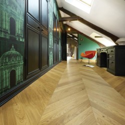 Parquet contrecollé chêne Point de Hongrie 12X90 mm, premier-bis, vernis incolore