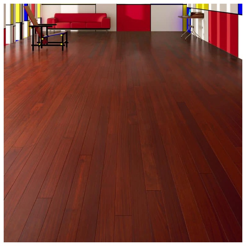 Parquet contrecollé Padouk, 12X90 mm, vernis satiné DP01404
