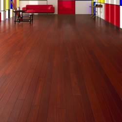 Parquet contrecollé Padouk, 12X90 mm, vernis satiné DP01404