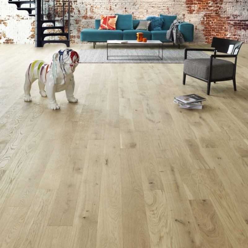 Parquet contrecollé chêne 12X145 mm, DOLOMITES, rustique/campagne, vernis incolore