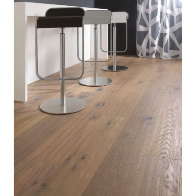 Parquet contrecollé chêne 14X190 mm, APENNINES, rustique/campagne, fumé, huilé gris