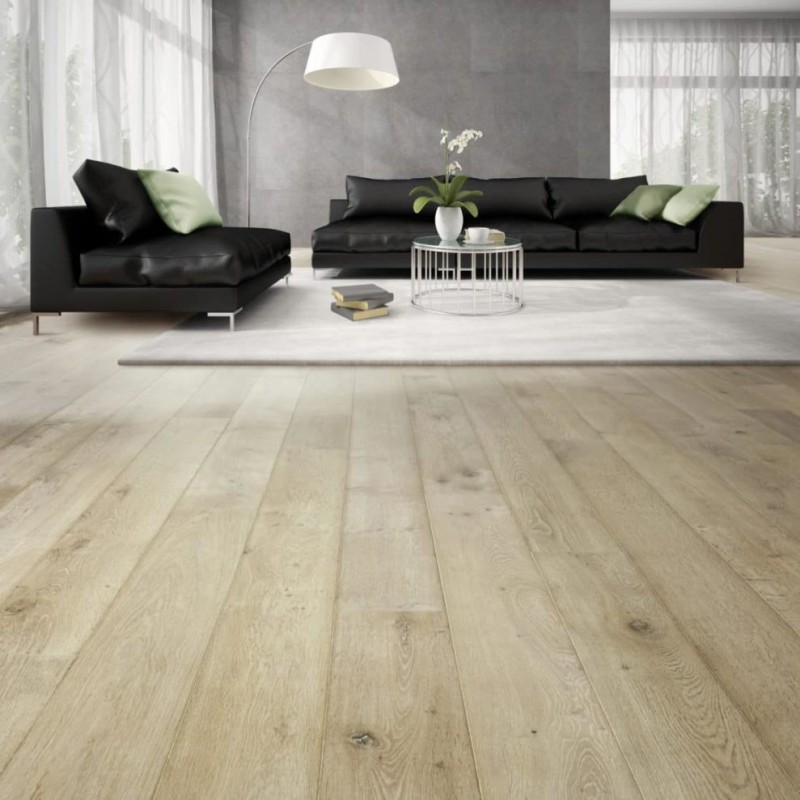 Parquet contrecollé chêne 14X190 mm, BORA BORA, rustique/campagne, teinté vernis gris
