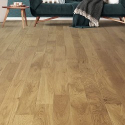 Parquet contrecollé chêne 12X145 mm, VILLAGE, rustique, teinté vernis mat