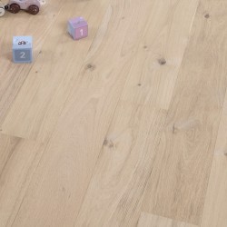 Parquet contrecollé chêne 14X150 mm, SANTORIN, rustique/campagne, vernis incolore, brossé