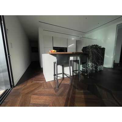 Lot de 16,35 m² Parquet contrecollé Wengé Hexagone 580 X 502 mm brut, STP WOODFLOORING STP0004